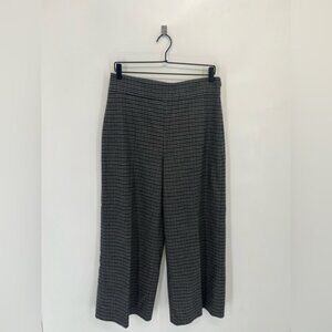 Zara Houndstooth Tweed High Rise Wide Leg Pants